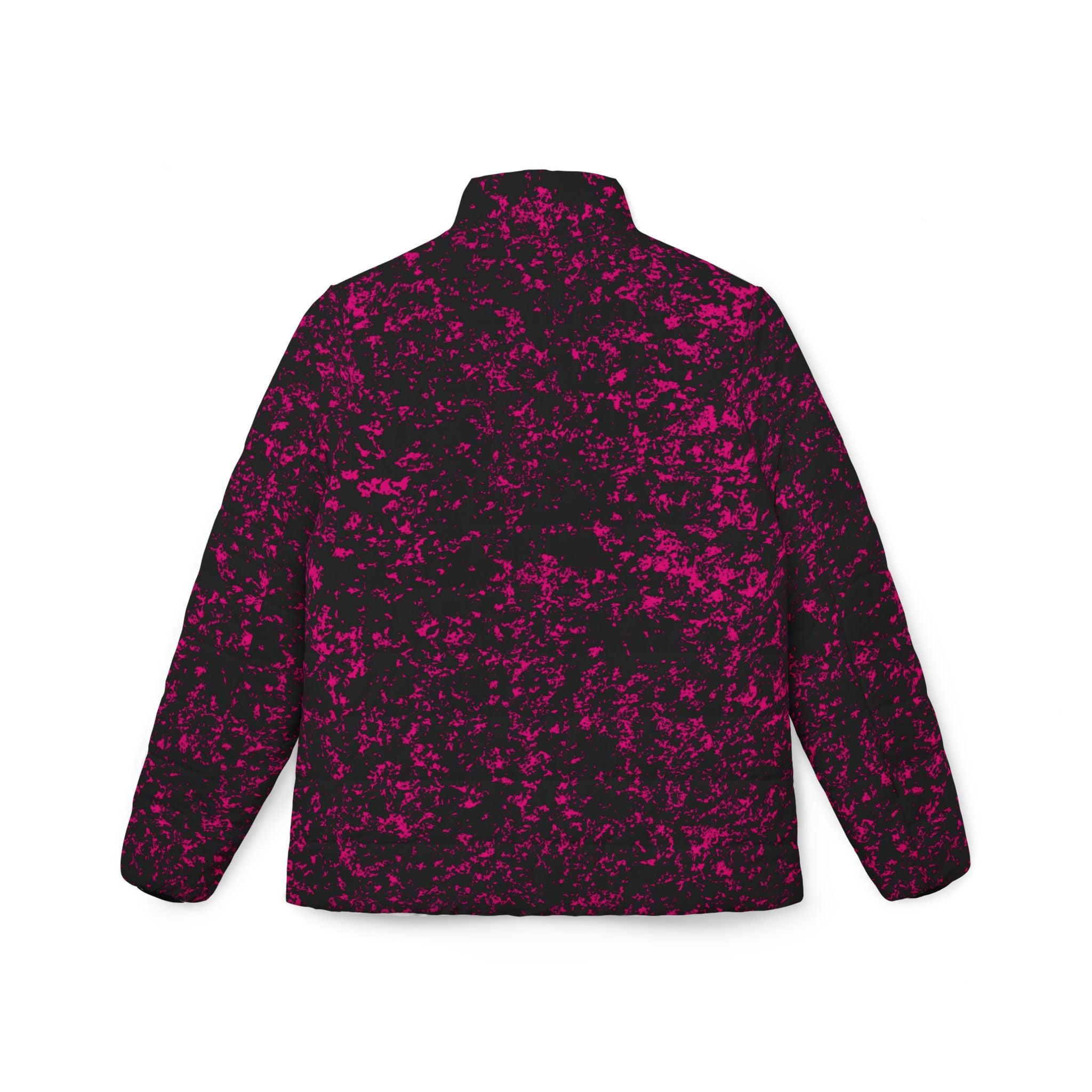 Women’s Puffer Jacket — Magenta Nebula All-Over Print