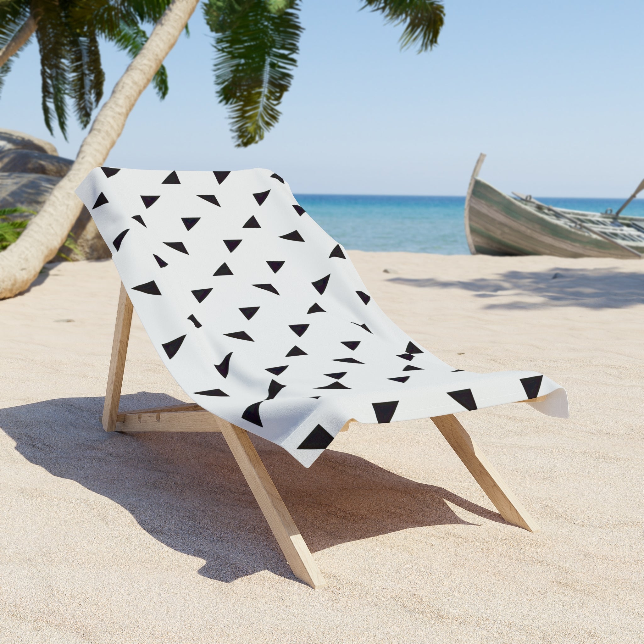 Geometric Black Triangle Towel