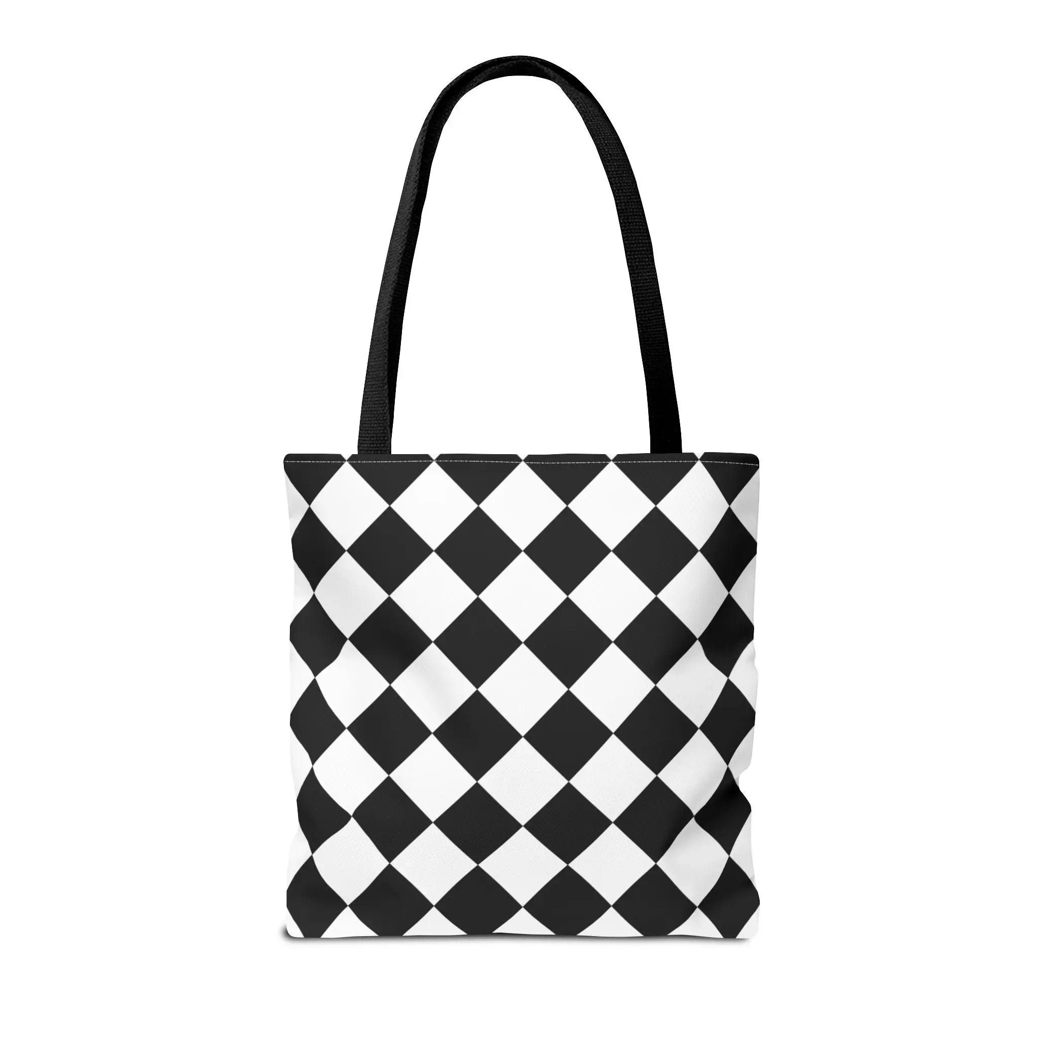 Like&Share Stylish Stripe Tote Bag - Modern Black and Mint Design for Everyday Use Printify