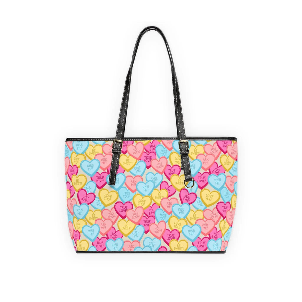 Like&Share Colorful Heart PU Leather Shoulder Bag - Perfect for Valentine's Day Printify