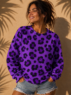 Purple Leopard Sweatshit