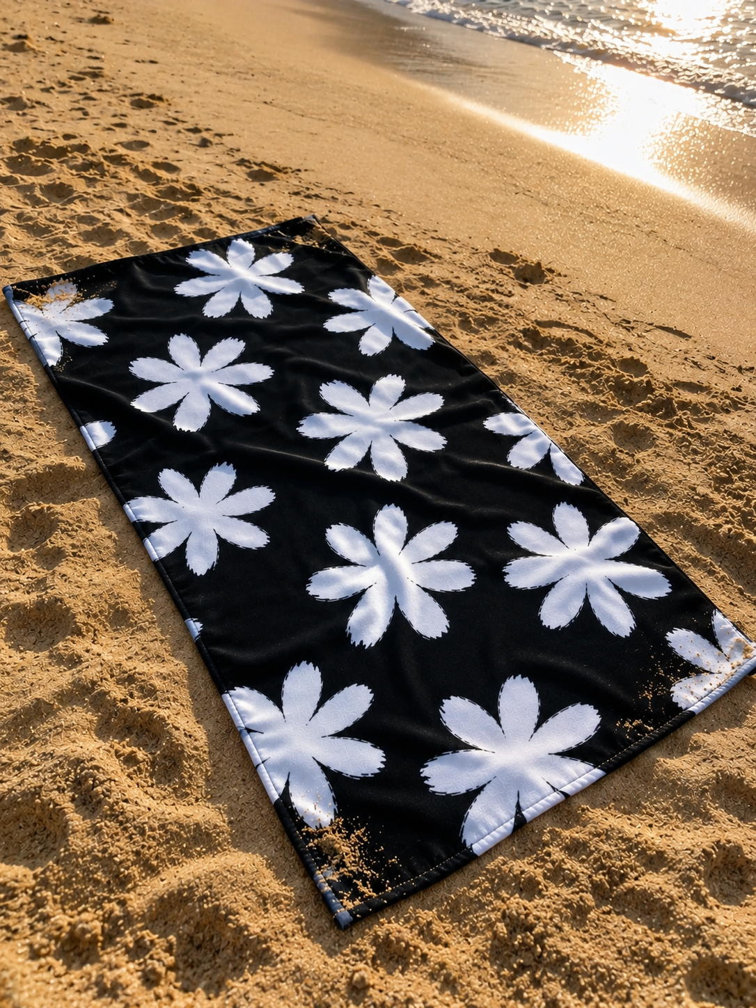 Blue Daisy Floral Towel
