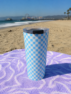 Sky Blue Checker Tumbler