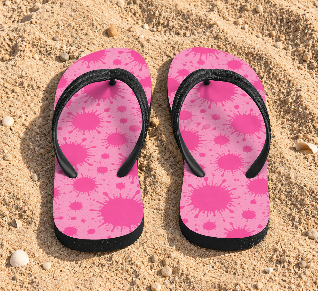 Pink Splash Flip-Flops
