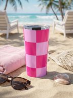 Pink Checker Tumbler