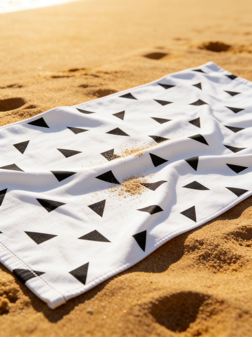 Geometric Black Triangle Towel