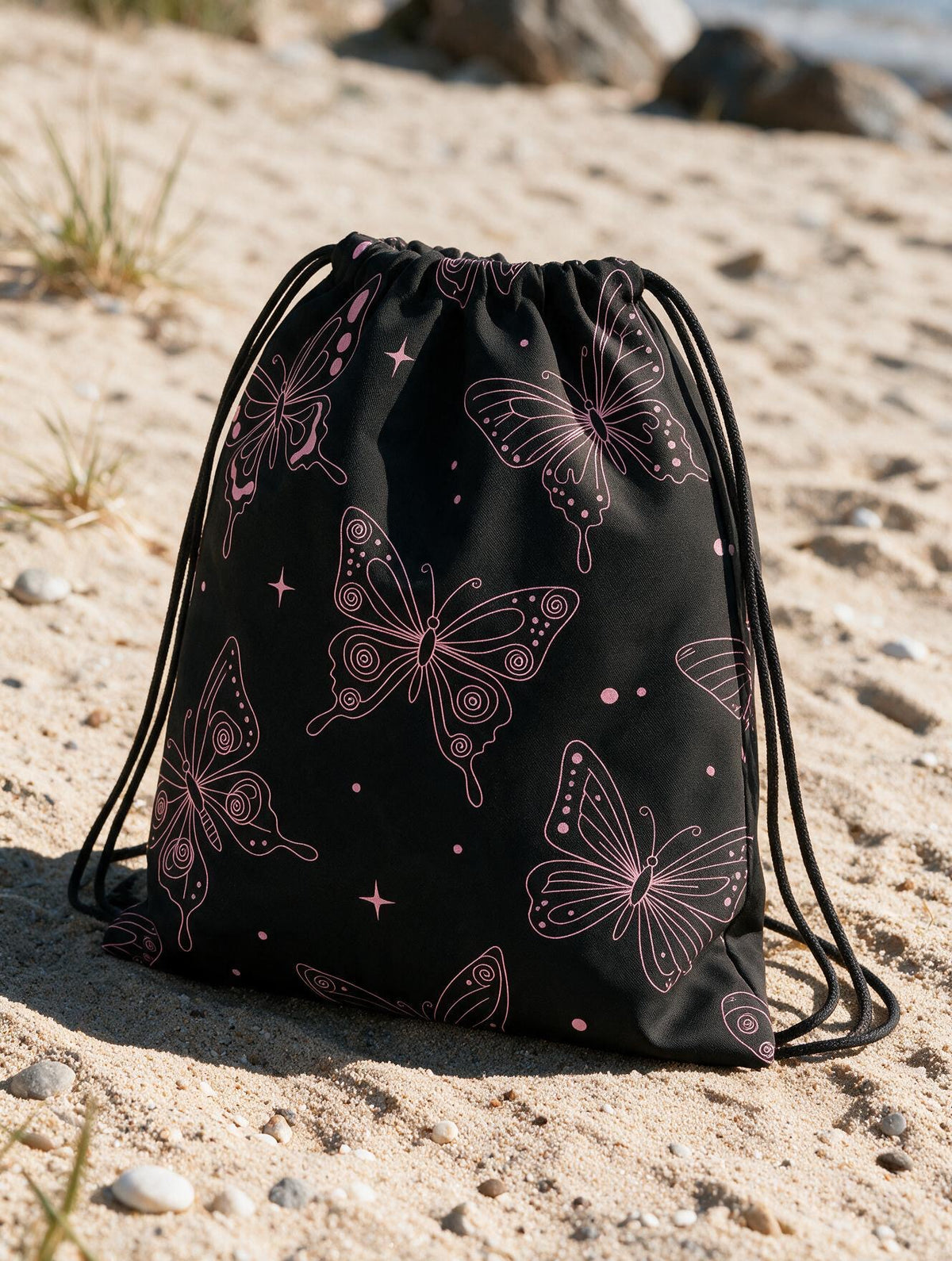 Midnight Butterfly Drawsting Bag