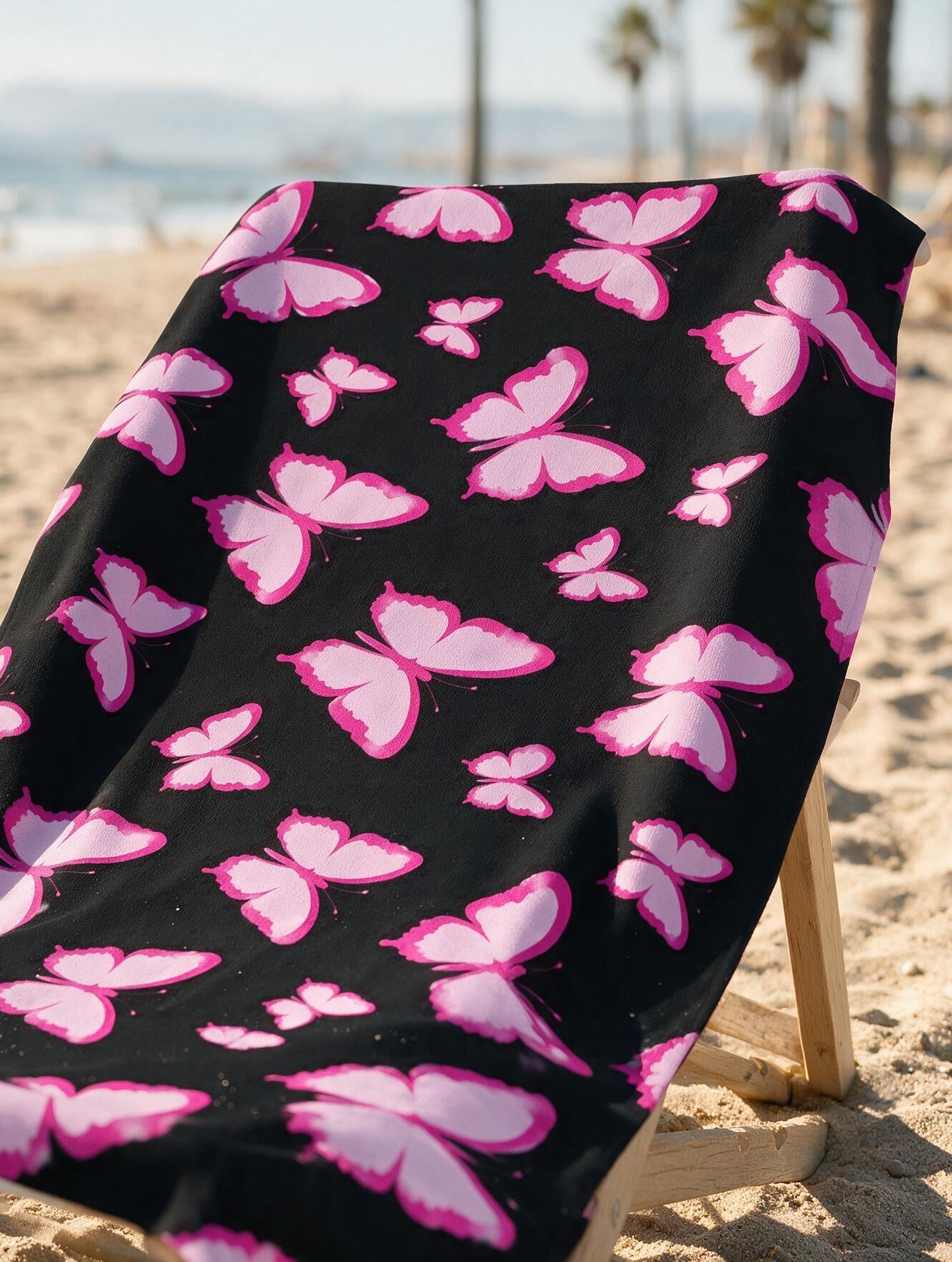 Pink Butterfly Towel