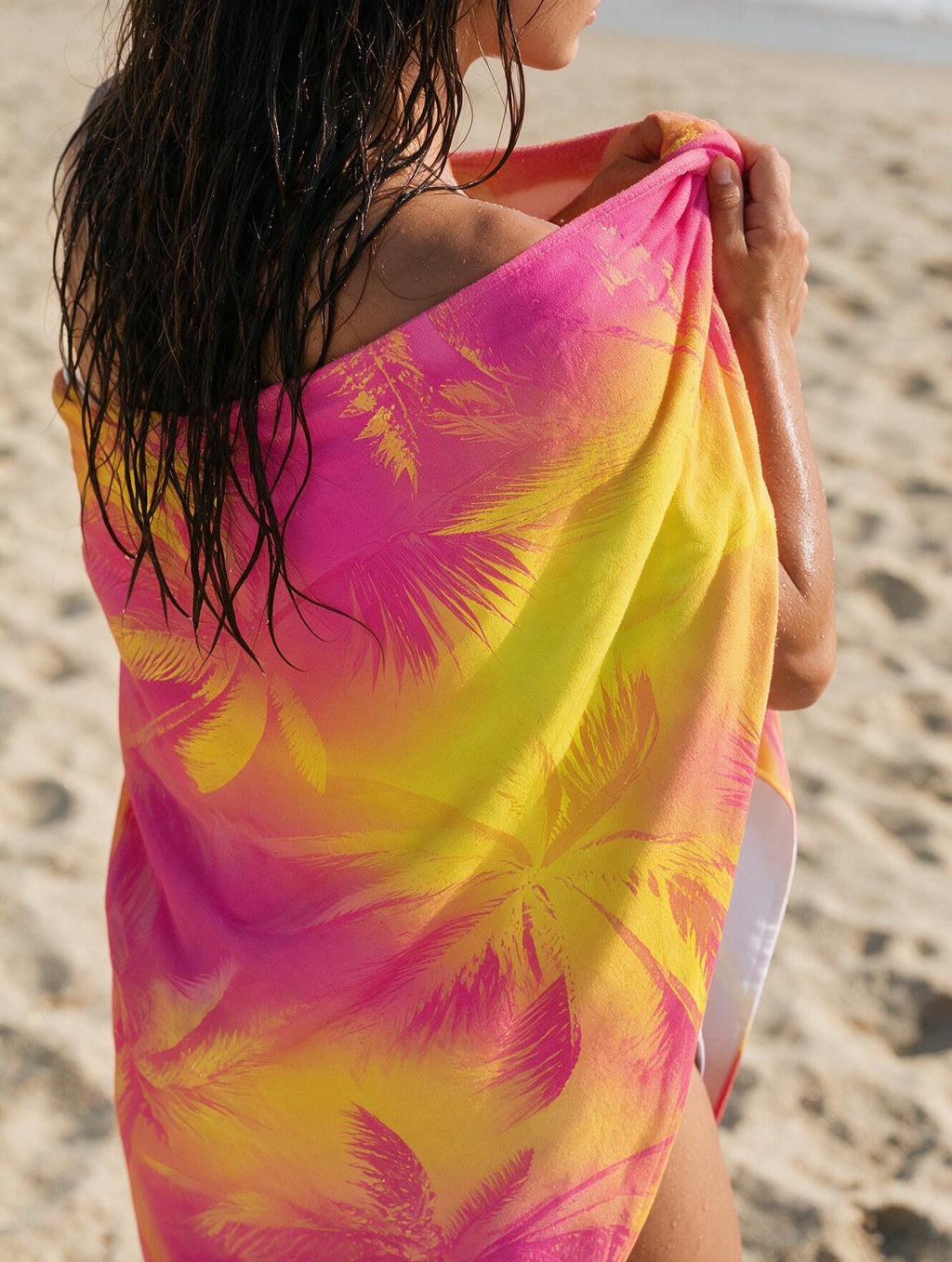 Tropical Palm Sunset  Towel