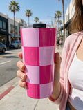 Pink Checker Tumbler