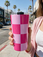 Pink Checker Tumbler