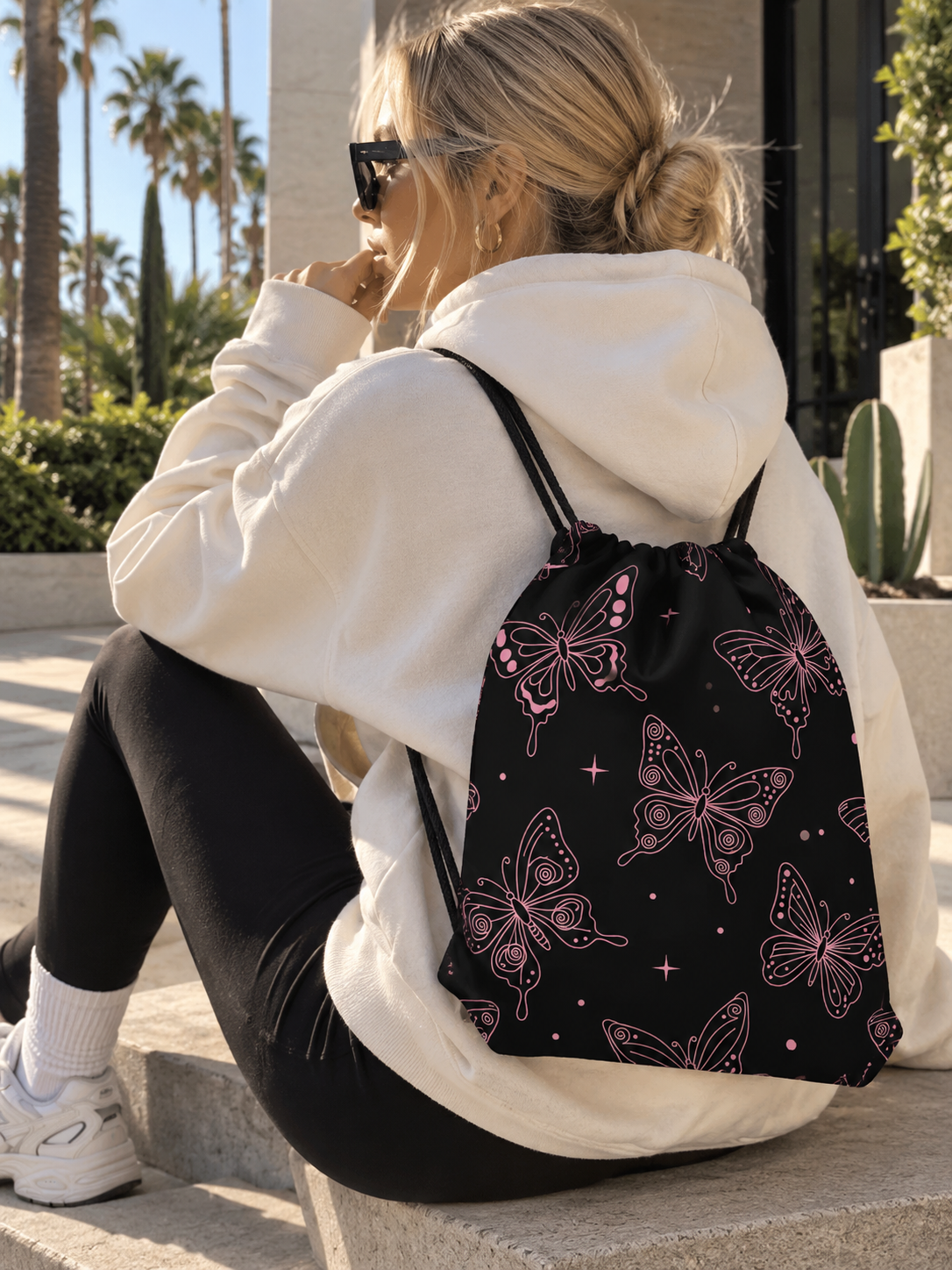 Midnight Butterfly Drawsting Bag