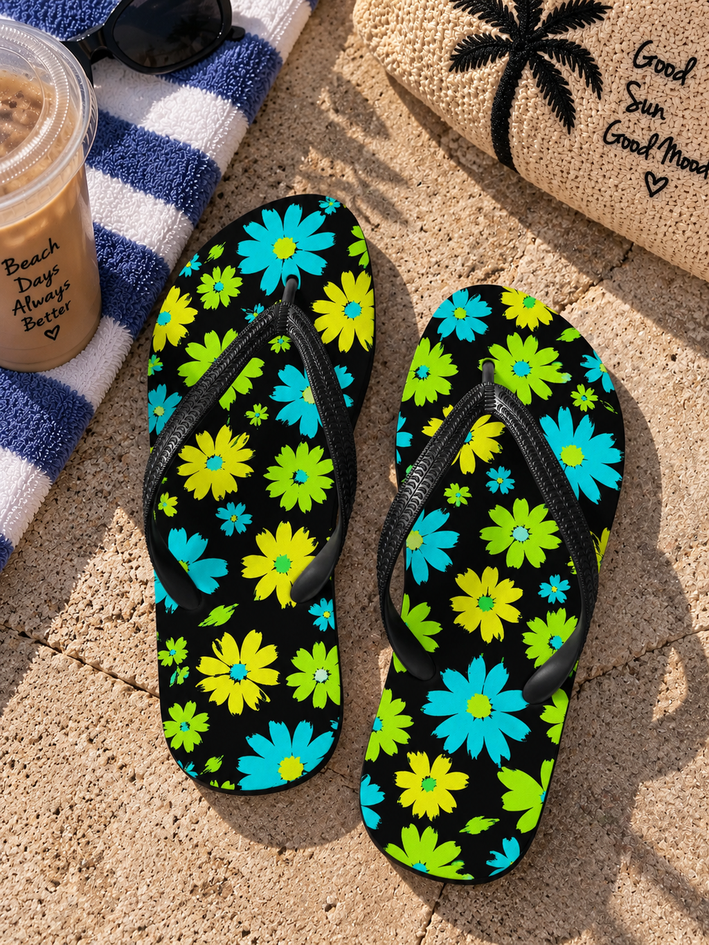 Suburst Daisy Flip-Flops